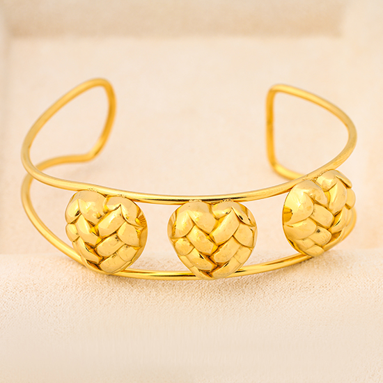 golden heart cuff bracelet